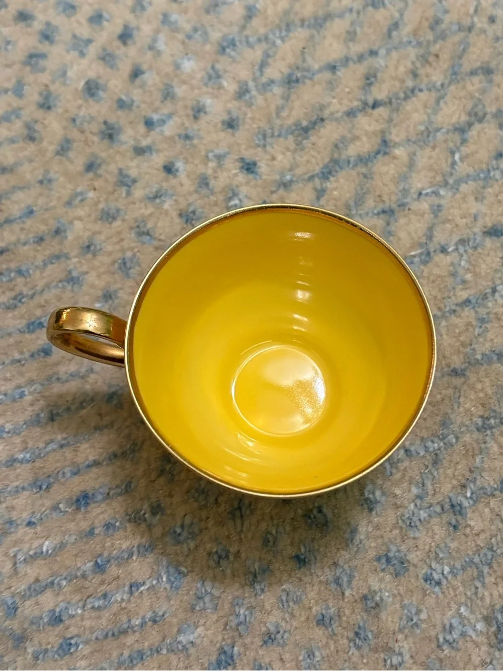 Yellow Vintage Tirschenreuth Bavaria Teacup And Saucer Gold Rim